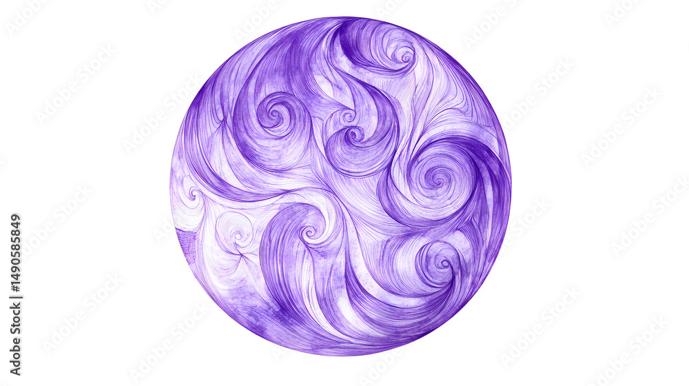 Poster a mesmerizing purple swirl design, creating an ethereal and calming atmosphere.