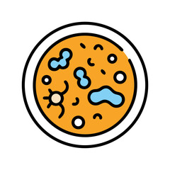 Microorganism Petri Dish Vector Icon