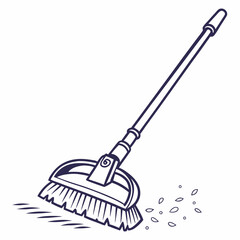 Professional cleaning brush icon isolated on white background