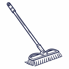 Professional cleaning broom illustration isolated on white