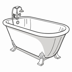 Elegant clawfoot bathtub with vintage faucet