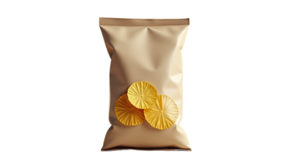 Yellow Chips Packaging Mockup With Lemon Design