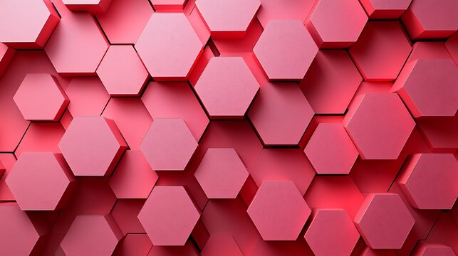 this is an image of a wall made of red hexagons