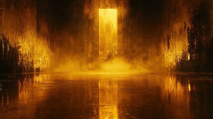 Golden light reflection interior