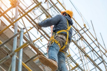 Construction worker on scaffolding tokyo