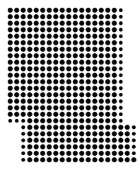 Symbol Map Of the County Audubon (Iowa, US) showing the County with a few black dots
