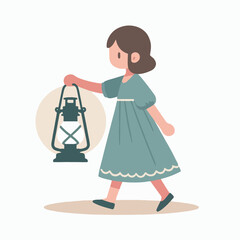 illustration of someone carrying a lantern 