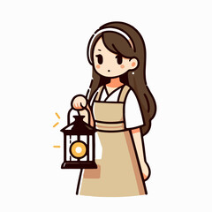 illustration of someone carrying a lantern 