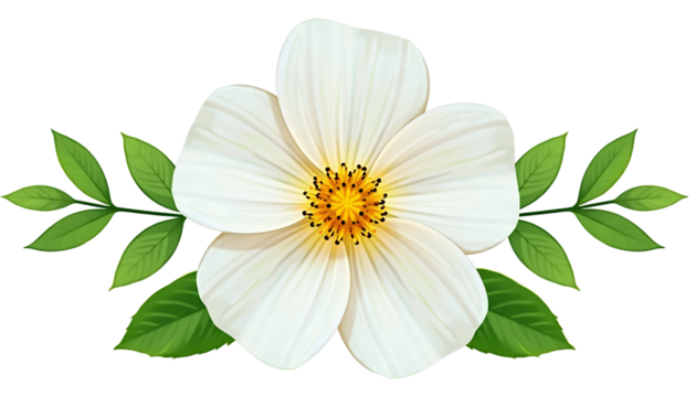 Flower Clipart In White And Yellow Petals