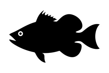Black silhouette of a tropical fish vector image