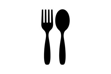 Fork and spoon cutlery kitchenware dining vector