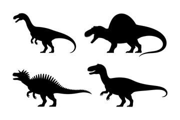 Dinosaur silhouettes prehistoric animals vector art