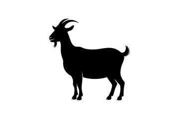 Goat silhouette vector farm animal illustration art