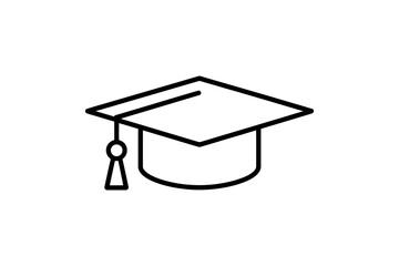 Graduation cap education achievement line drawing