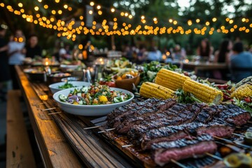 Delicious Grilled Food at an Outdoor Summer Party