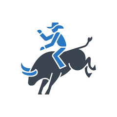Obraz premium Rodeo Rider Bucking Icon