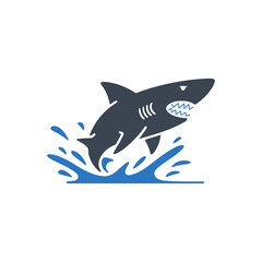 Shark Water Splash Icon