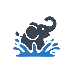 Playful Elephant Splash Icon