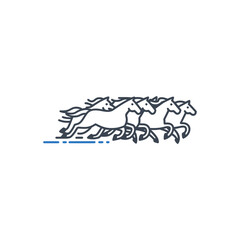 Running Horses Herd Icon