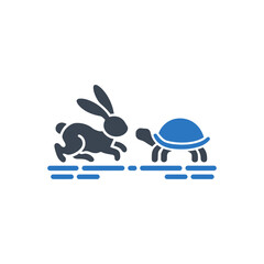 Tortoise Rabbit Race Icon © Visual language