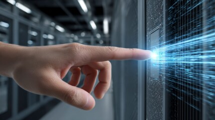 Close-Up of Biometric Security System in Data Center Environment