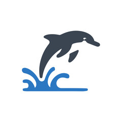 Swimming Dolphin Icon