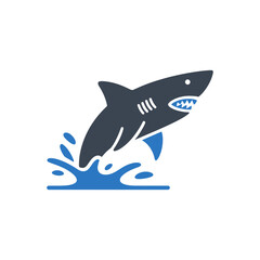Shark Jumping Water Icon