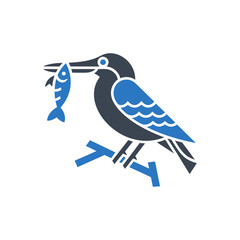 Kingfisher Bird Hunting Icon