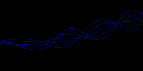 Abstract blue background with a glowing abstract waves. Abstract wave element for design. Digital frequency track equalizer, Futuristic background design. Long exposure, Light painting photography.