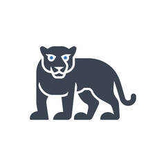 Blue-Eyed Panther Portrait Icon