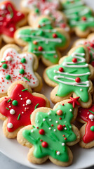 Colorful Christmas trees and snowflake shaped cakes have been prepared for Christmas.