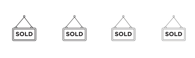 Row of SOLD signs hanging