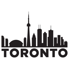 Obraz premium Toronto City skyline Vector black silhouette. with white background