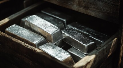 Metal Ingots in Wooden Crate (2)
