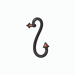 cartoon hook with arrow and mushroom