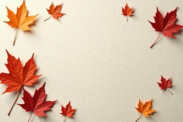Autumnal Maple Leaves Frame  A Simple, Elegant Design for Fall Greetings and Seasonal Announcements