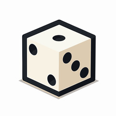 dice roll icon  beige with black dots  casino game symbol