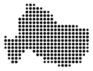 Symbol Map Of the County Carter (Kentucky, US) showing the County with a few black dots