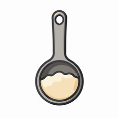 cooking pan with flour  food preparation illustration