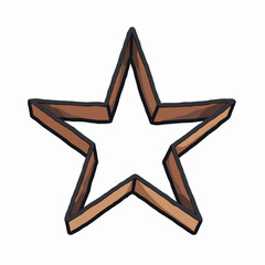 Obraz premium cartoon star with brown outline and white center