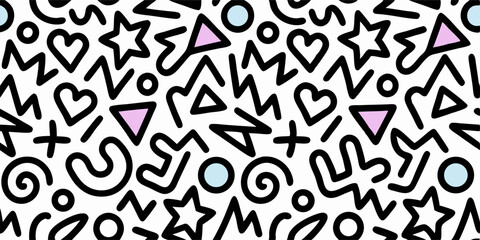 80s 90s Retro Geometric Pattern Seamless Background