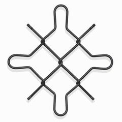 black metal frame with hooks  abstract wall art