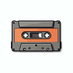 Fototapeta premium vintage orange cassette tape cartridge