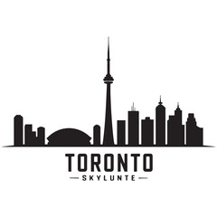 Toronto City skyline Vector black silhouette. with white background