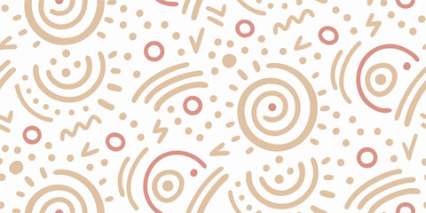 Abstract Beige and Red Geometric Pattern Seamless Texture