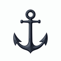 nautical theme icon with anchor symbol in black and white