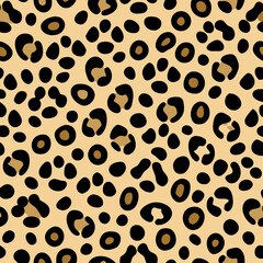 Beige and Black Leopard Print Seamless Pattern