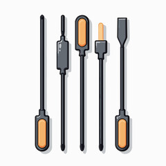 electrical tools set with black and orange handles  vector illustration