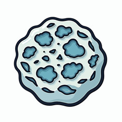 cartoon cell with blue and white bubbles
