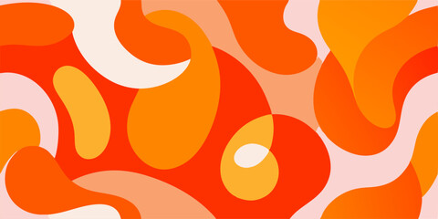 Abstract Orange and White Fluid Shapes Background
